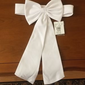 Satin flower girl wedding sash with bow